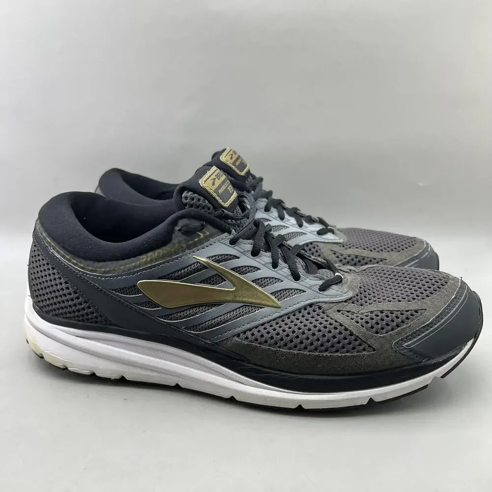 Brooks Addiction 13 Running Shoes Men Size 15 B Gray Black Mesh Comfort Sneakers